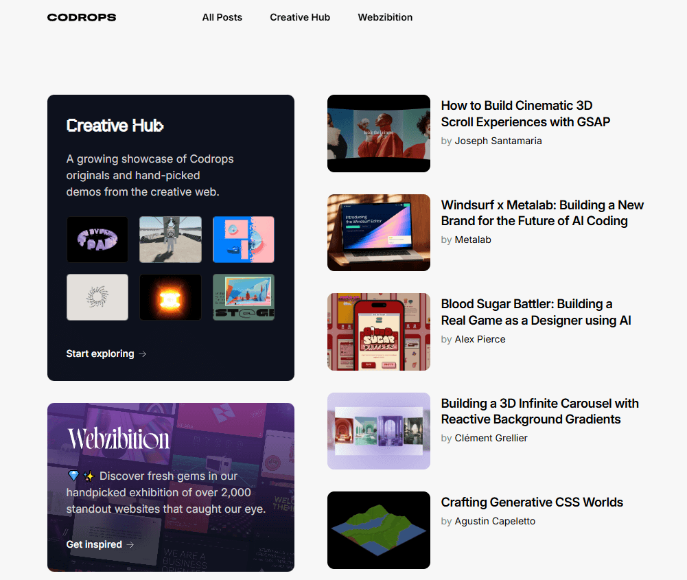 blog conception web Codrops