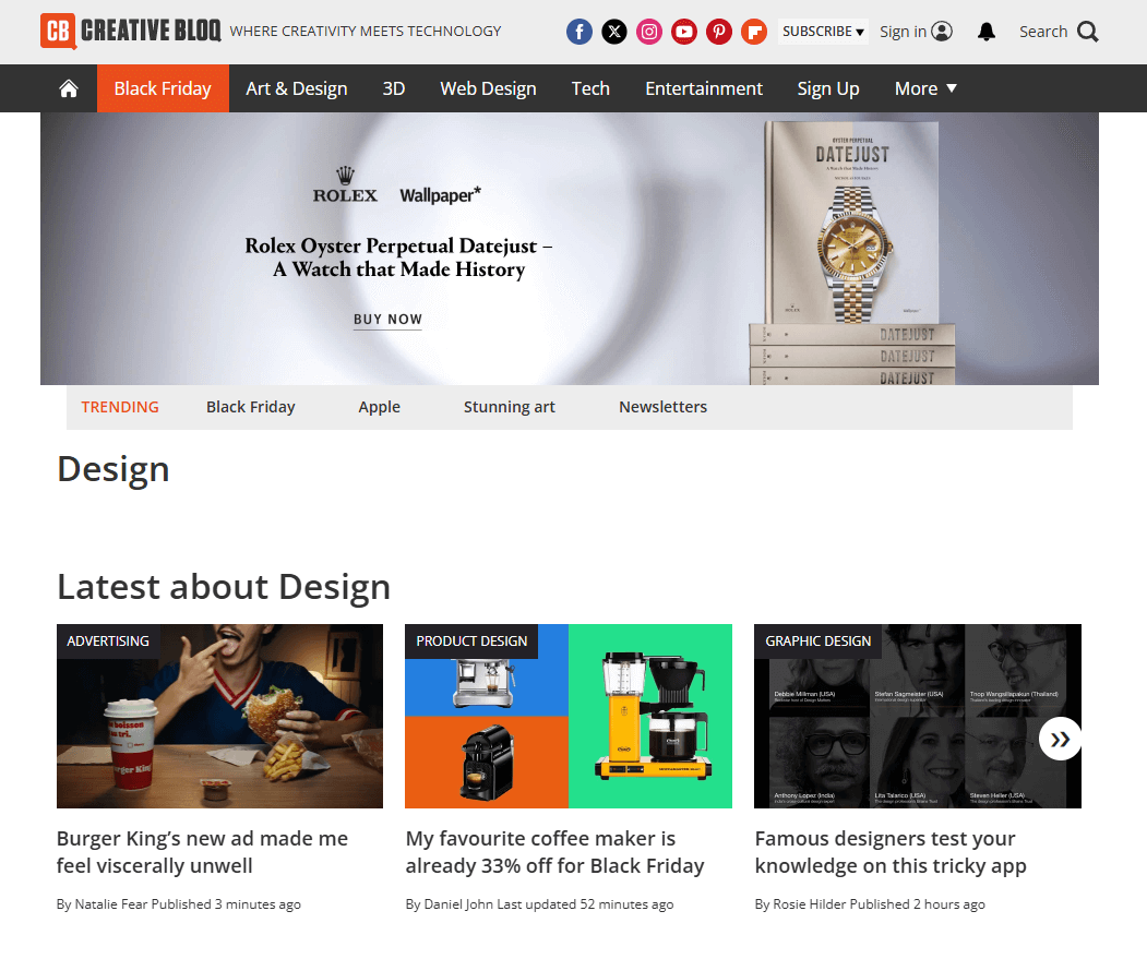 blog design web Creative Bloq