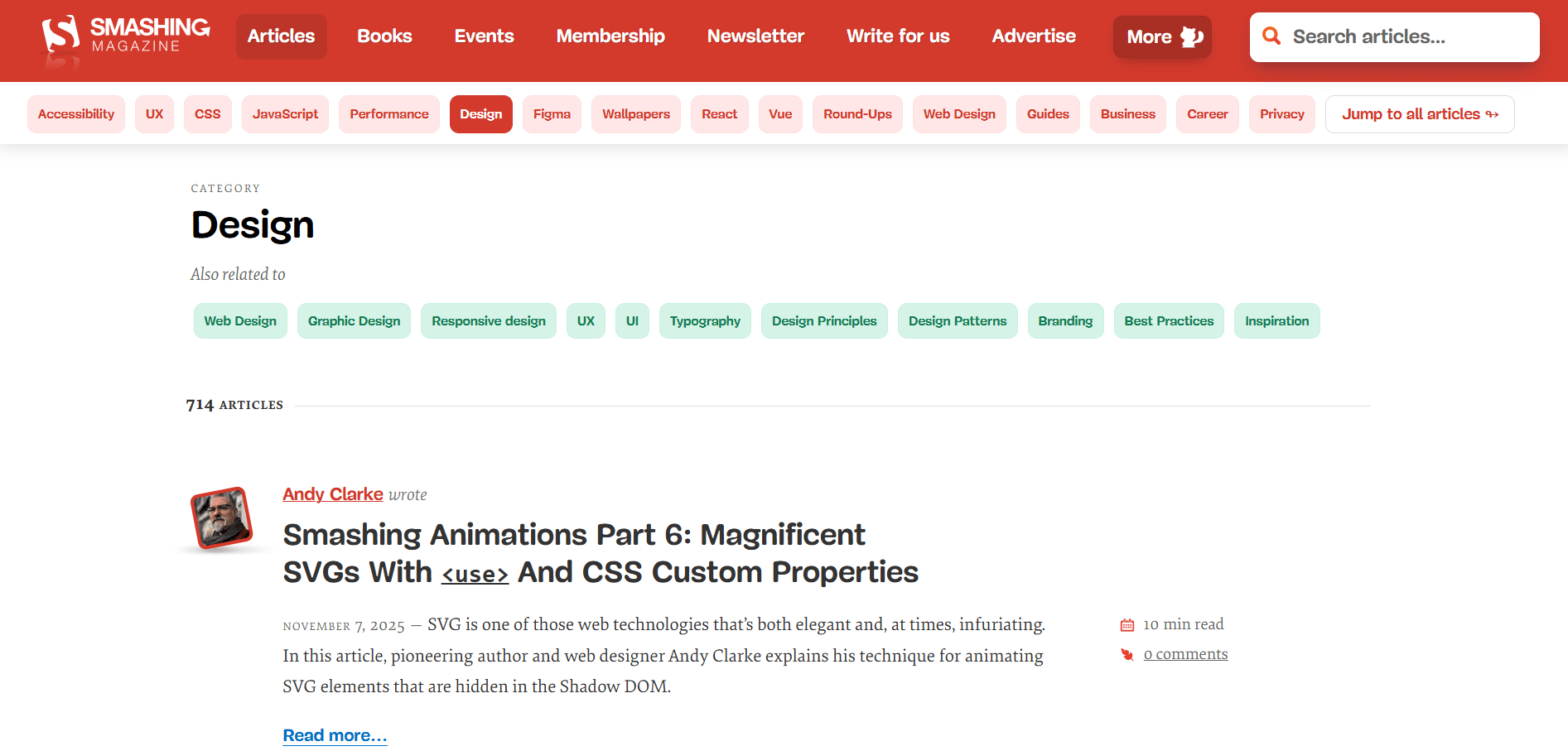 Webzine design Smashing Magazine