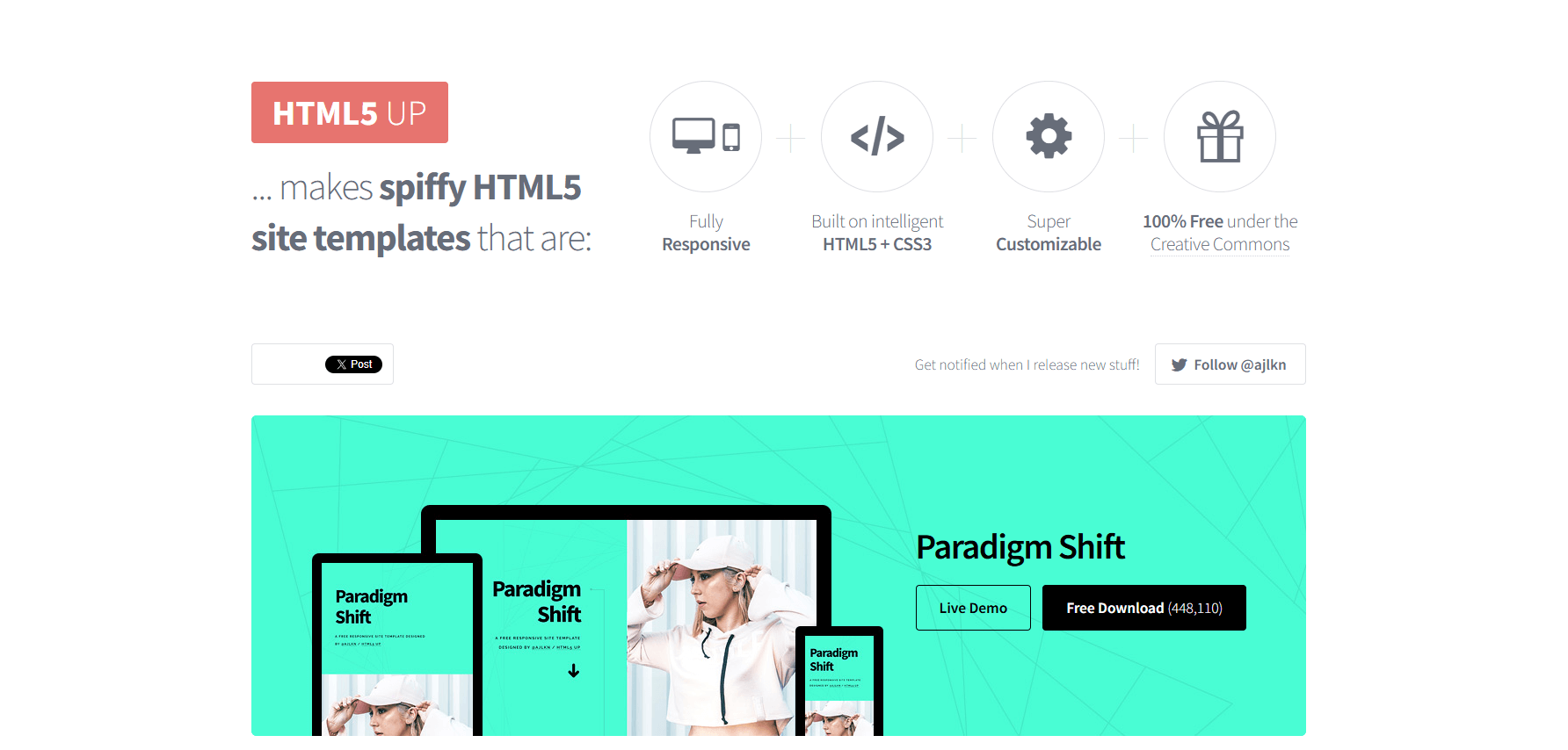 HTML 5 UP pour trouver des templates gratuits