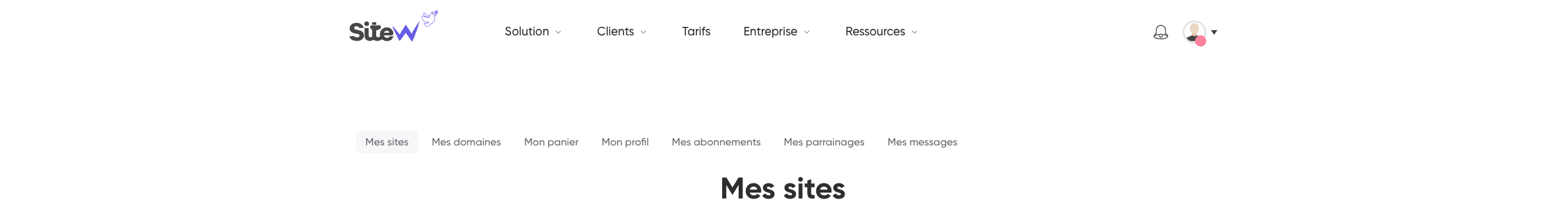 exemple menu SiteW