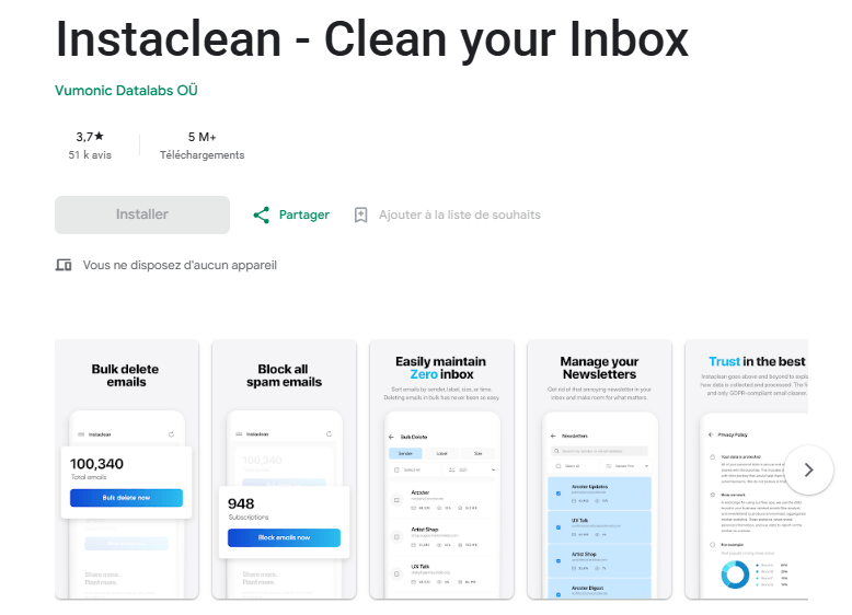 Instaclean homepage Instaclean