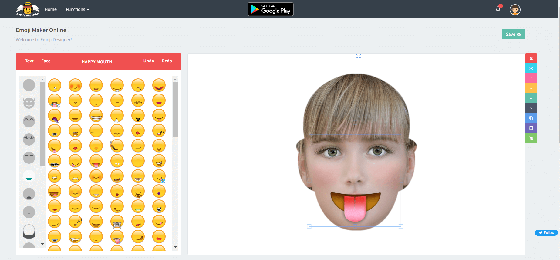 Exemple d'emoji créé avec l'outil IA, Emoji-maker.com