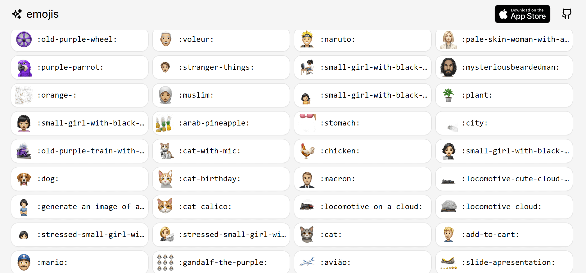 Exemples d'emojis via l'outil d'intelligence artificielle, Emoji.sh