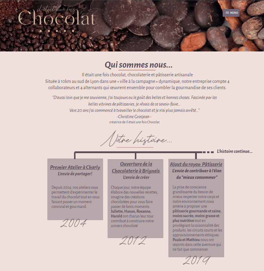 page about Il Etait Une Fois Chocolat