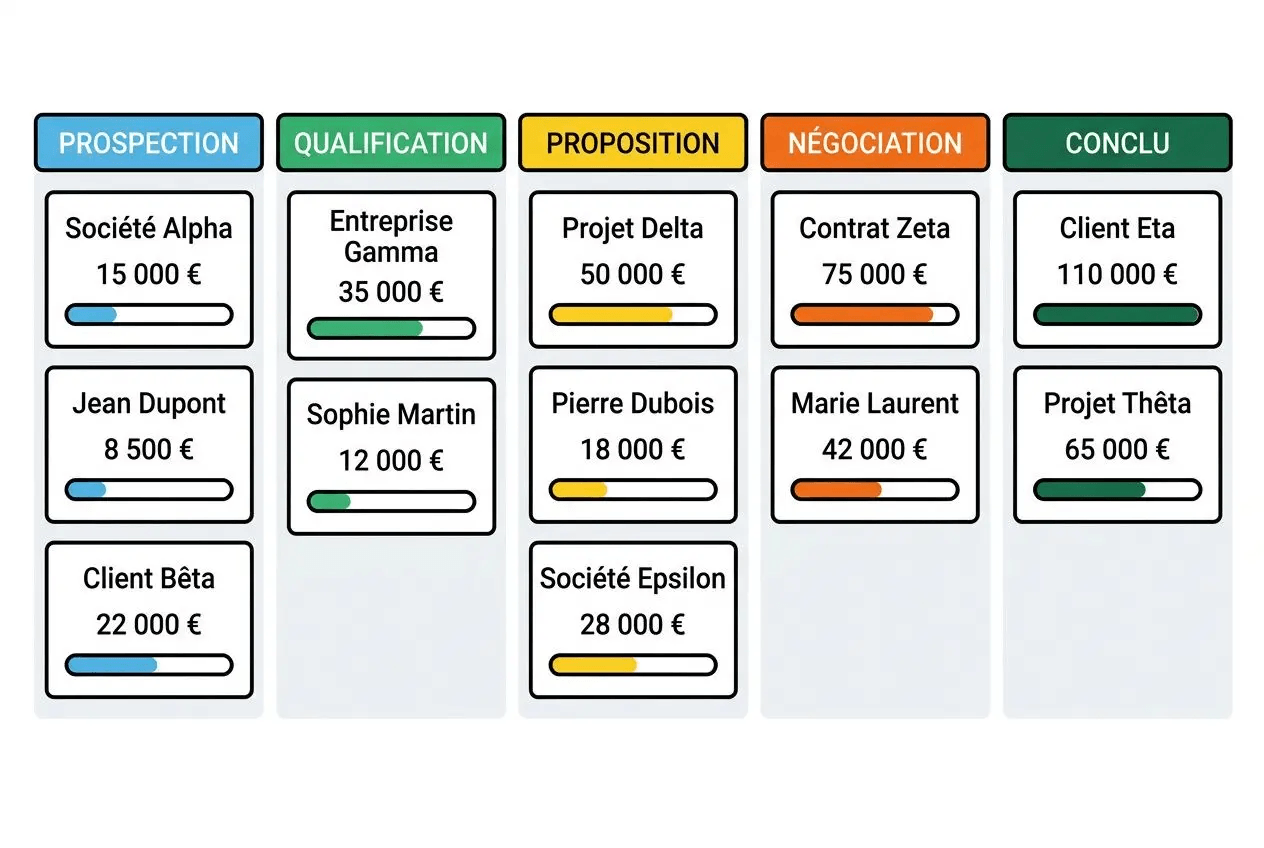 tableau de bord pipeline CRM dashboard pipeline CRM