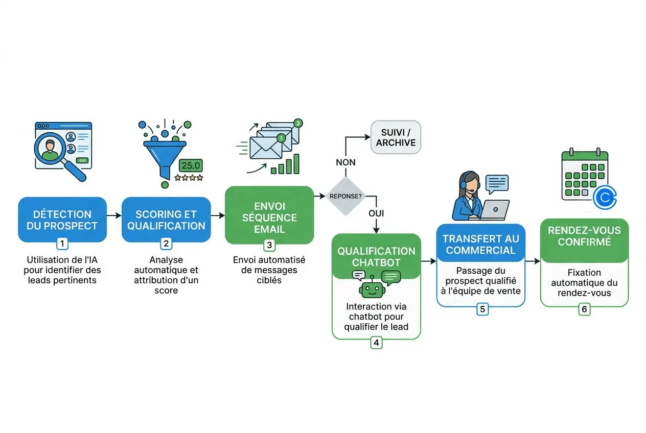 phases prospection par IA processus prospection IA