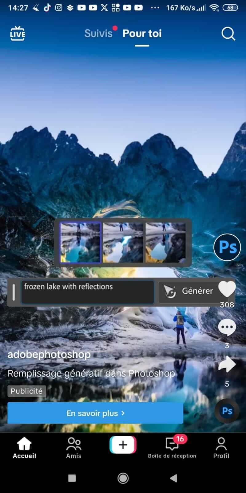 pub Photoshop sur TikTok exemple pub TikTok
