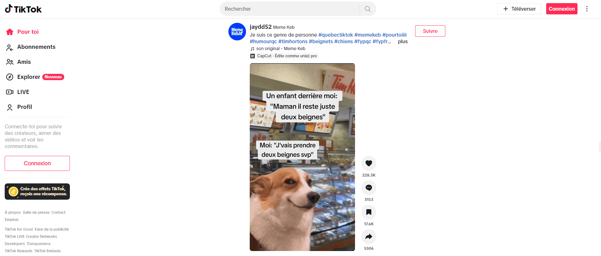 pub sur TikTok TikTok