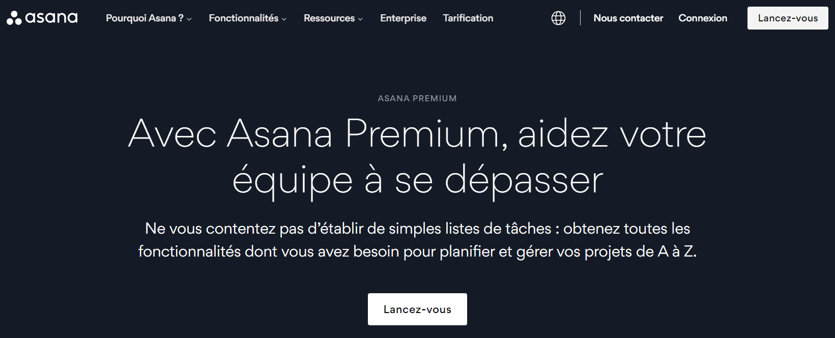page accueil Asana