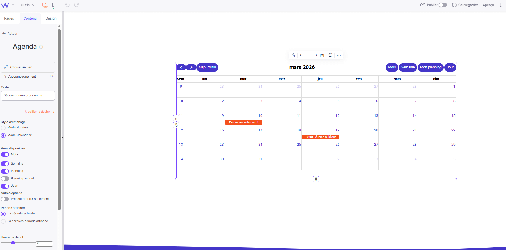 agenda campagne électorale