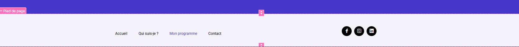pied de page site web candidat politique