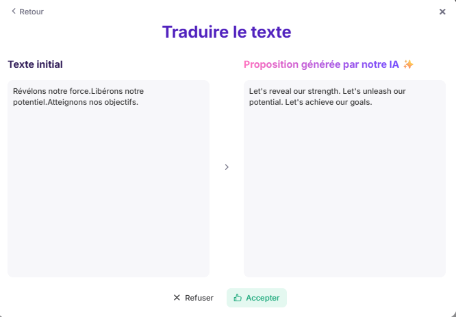 outil IA traduction site campagne politique