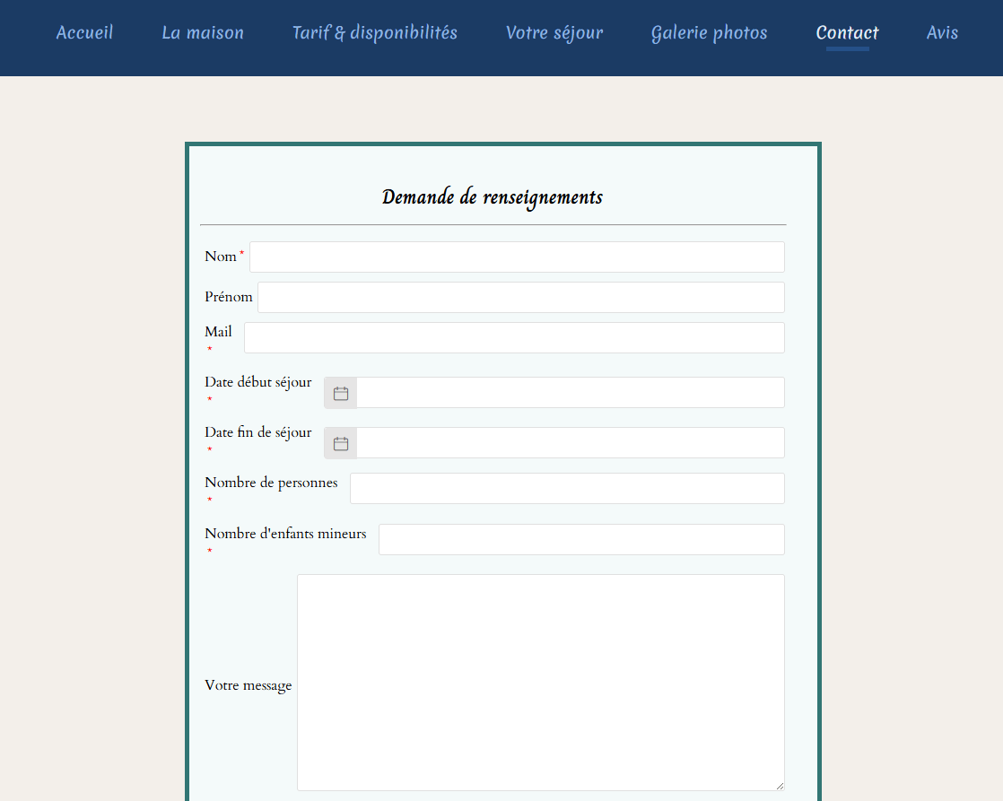 exemple site minimaliste d'hébergement