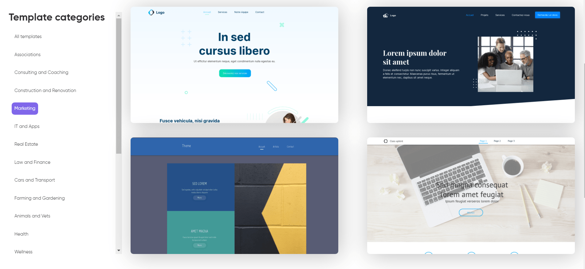 templates SiteW templates
