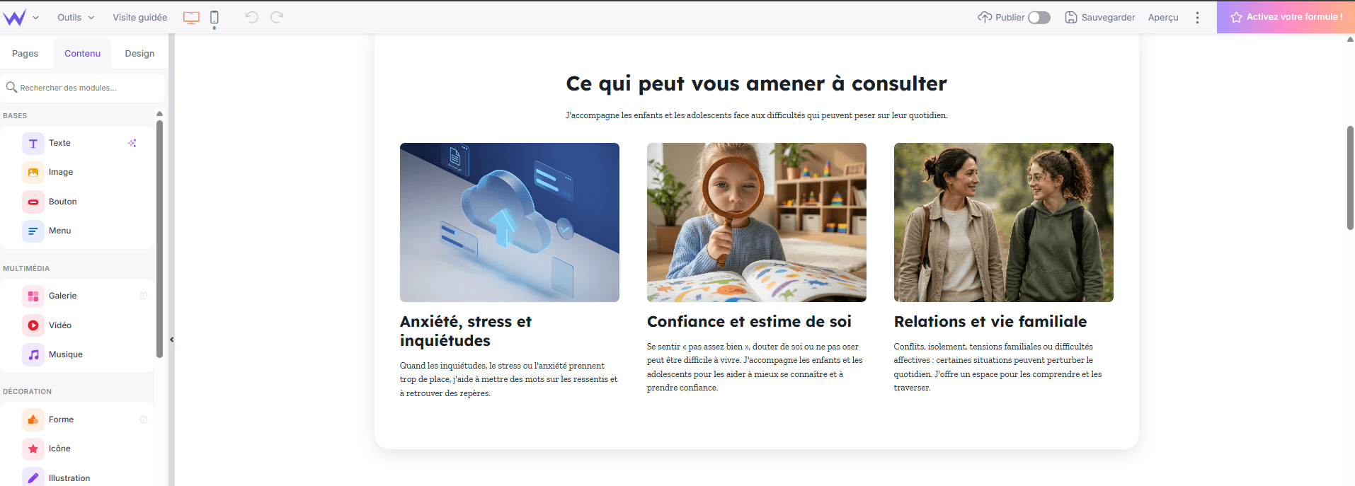 section motifs consultation site psy