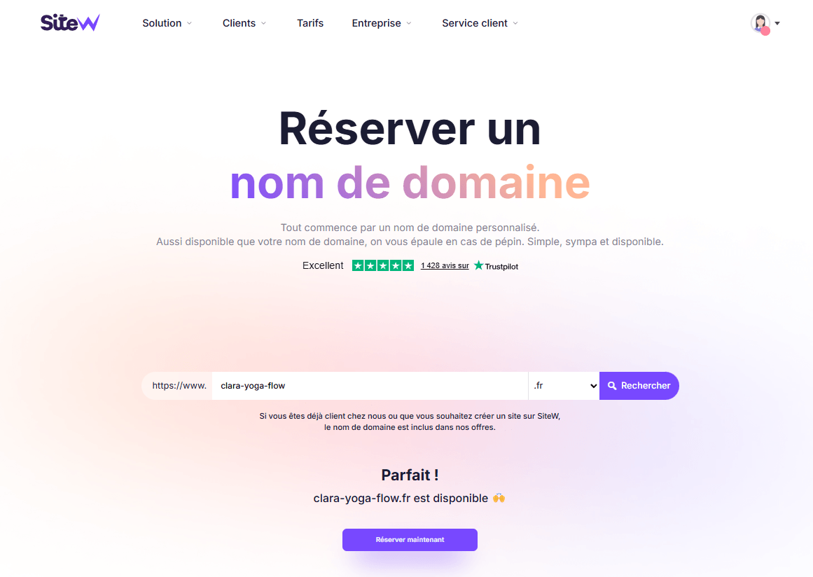 réserver un nom de domaine