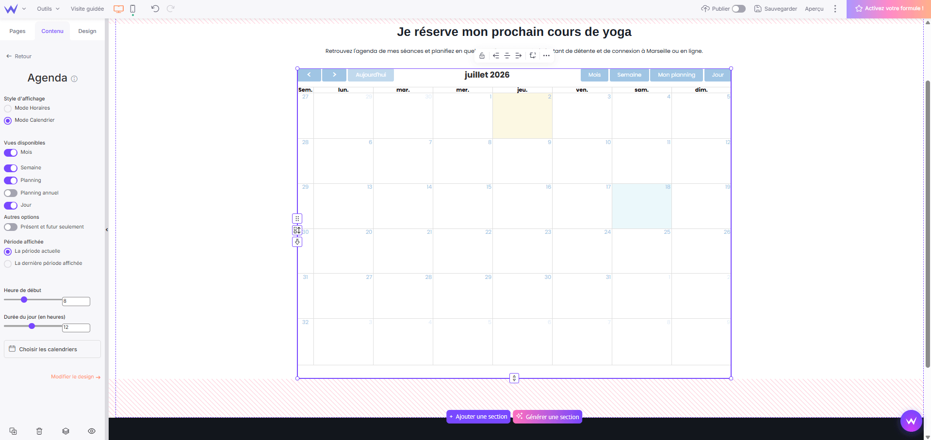 planning site yoga