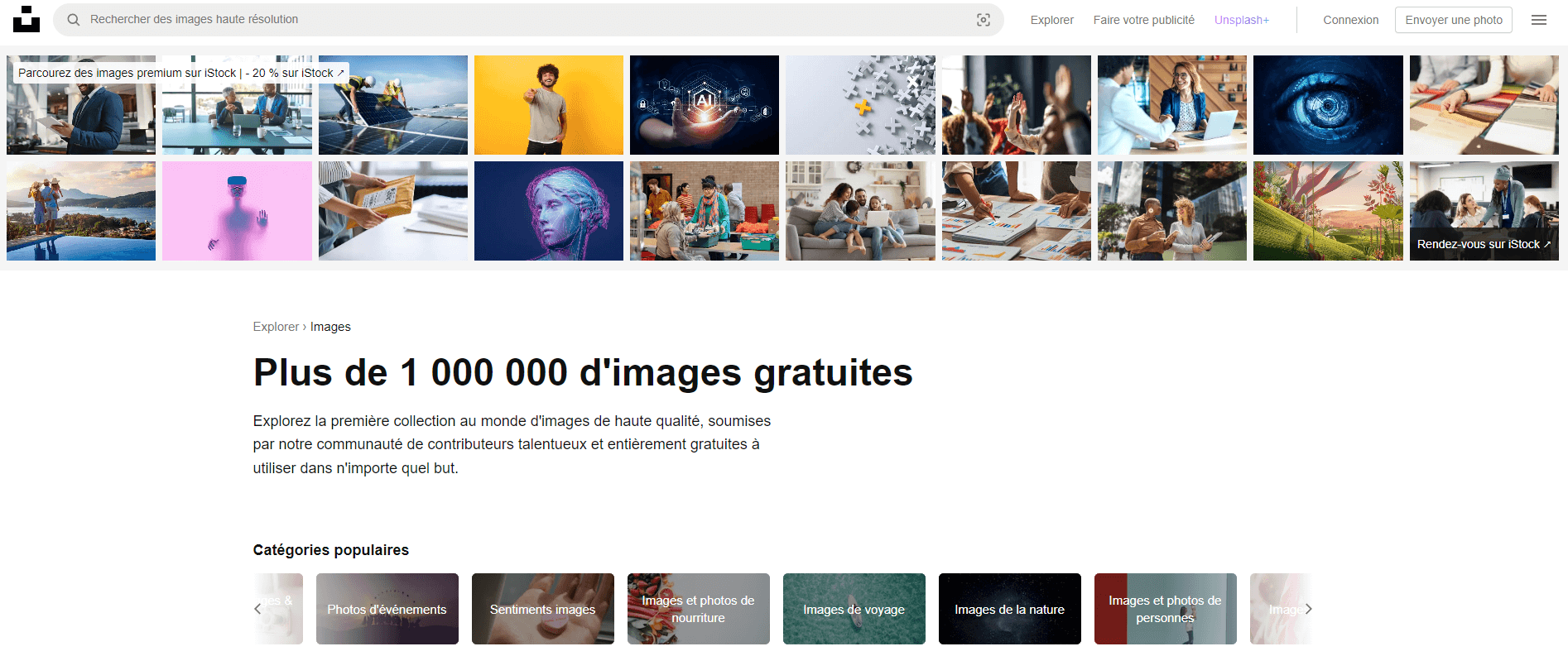 Meilleurs sites de photos gratuites : Unsplash