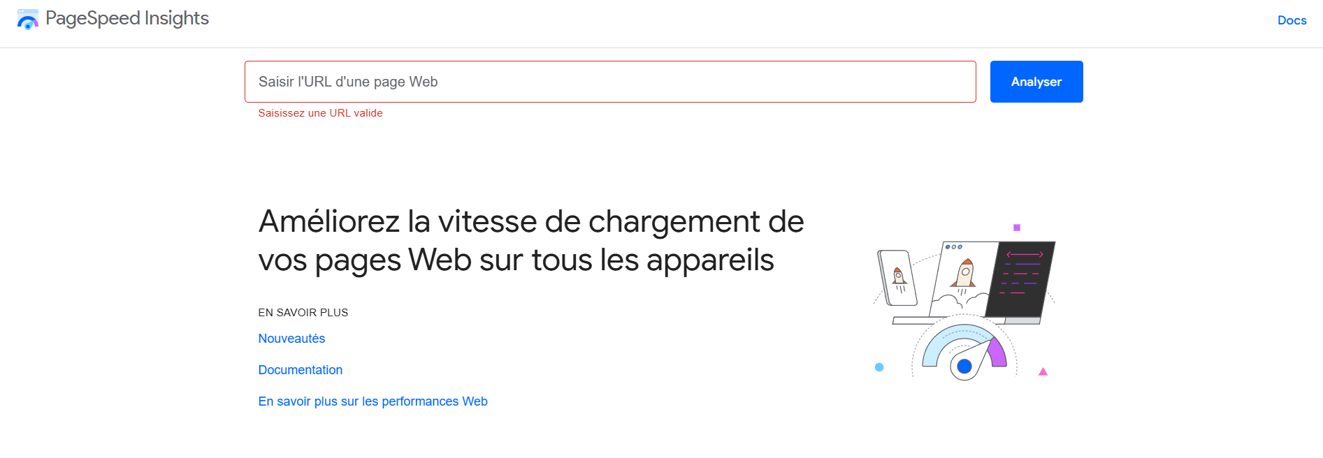 outil Google vitesse page web google speed
