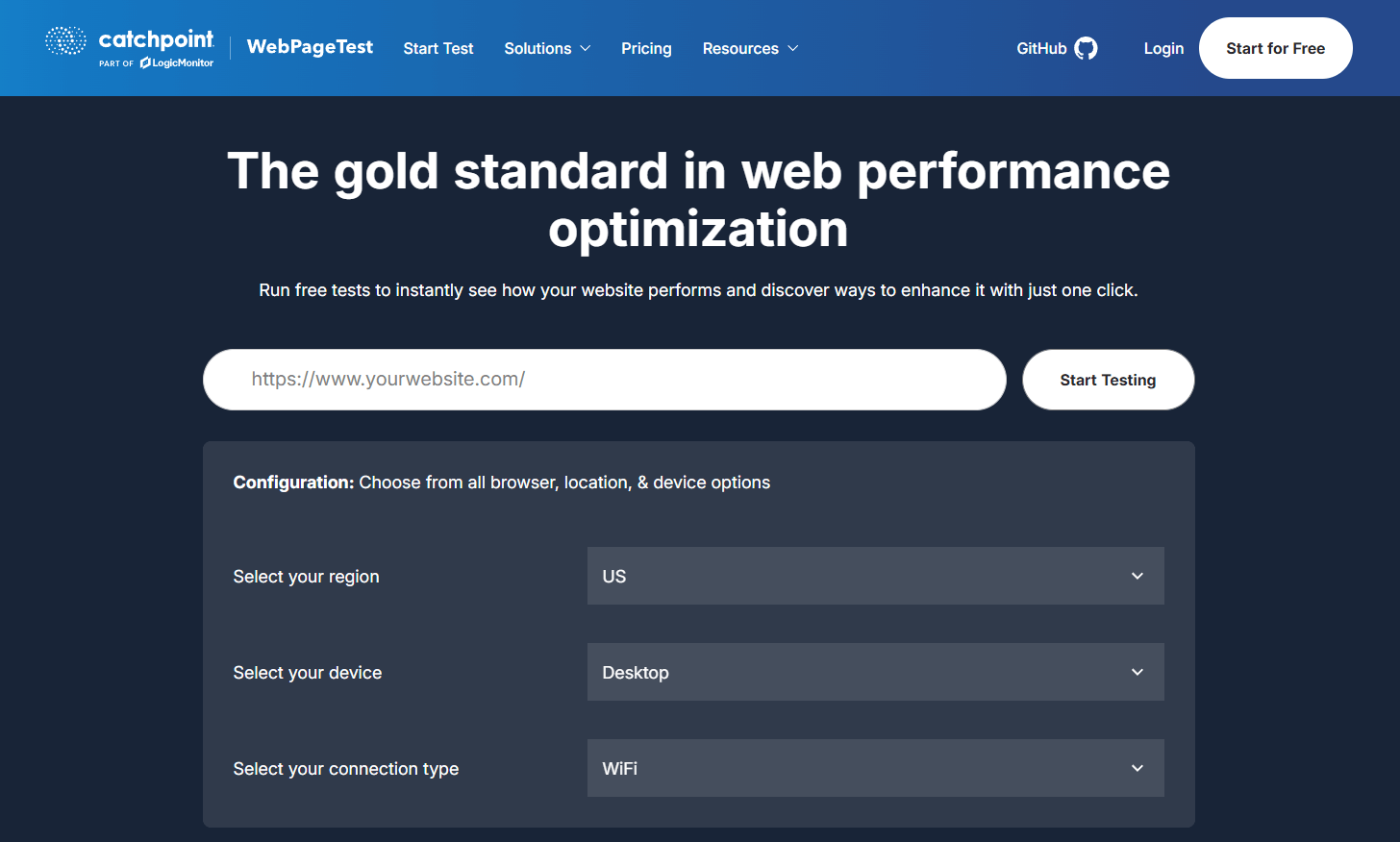 outil test page web webpagetest