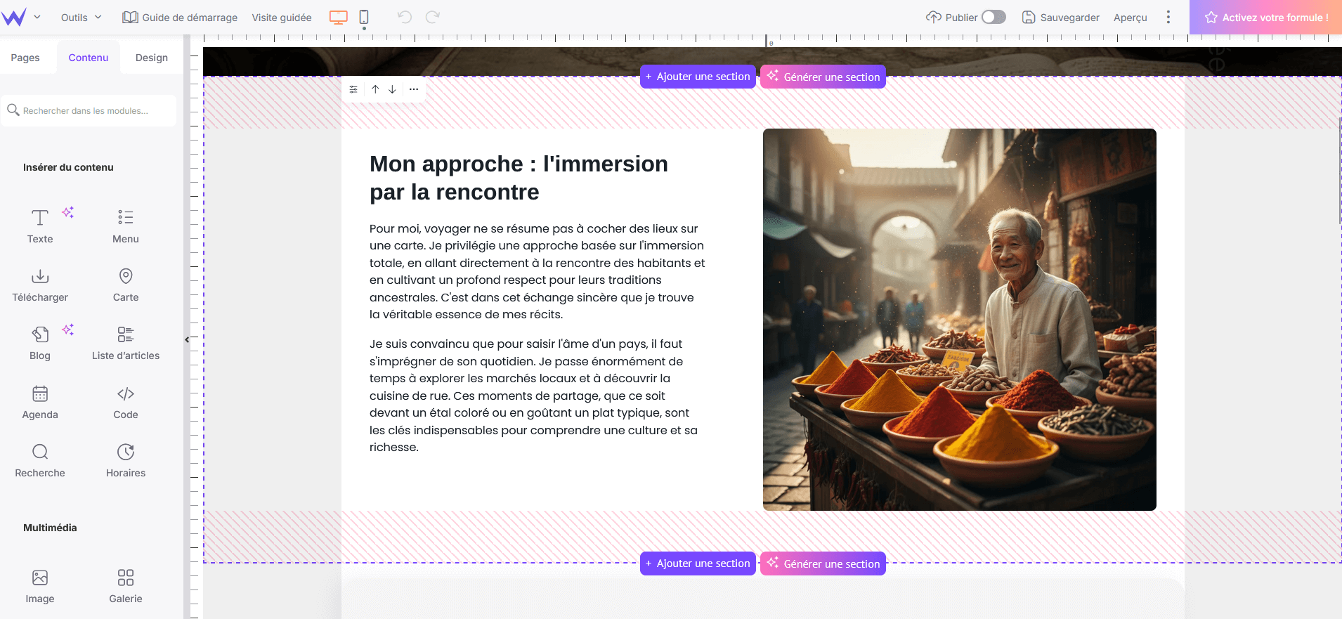 génération images IA pour création web
