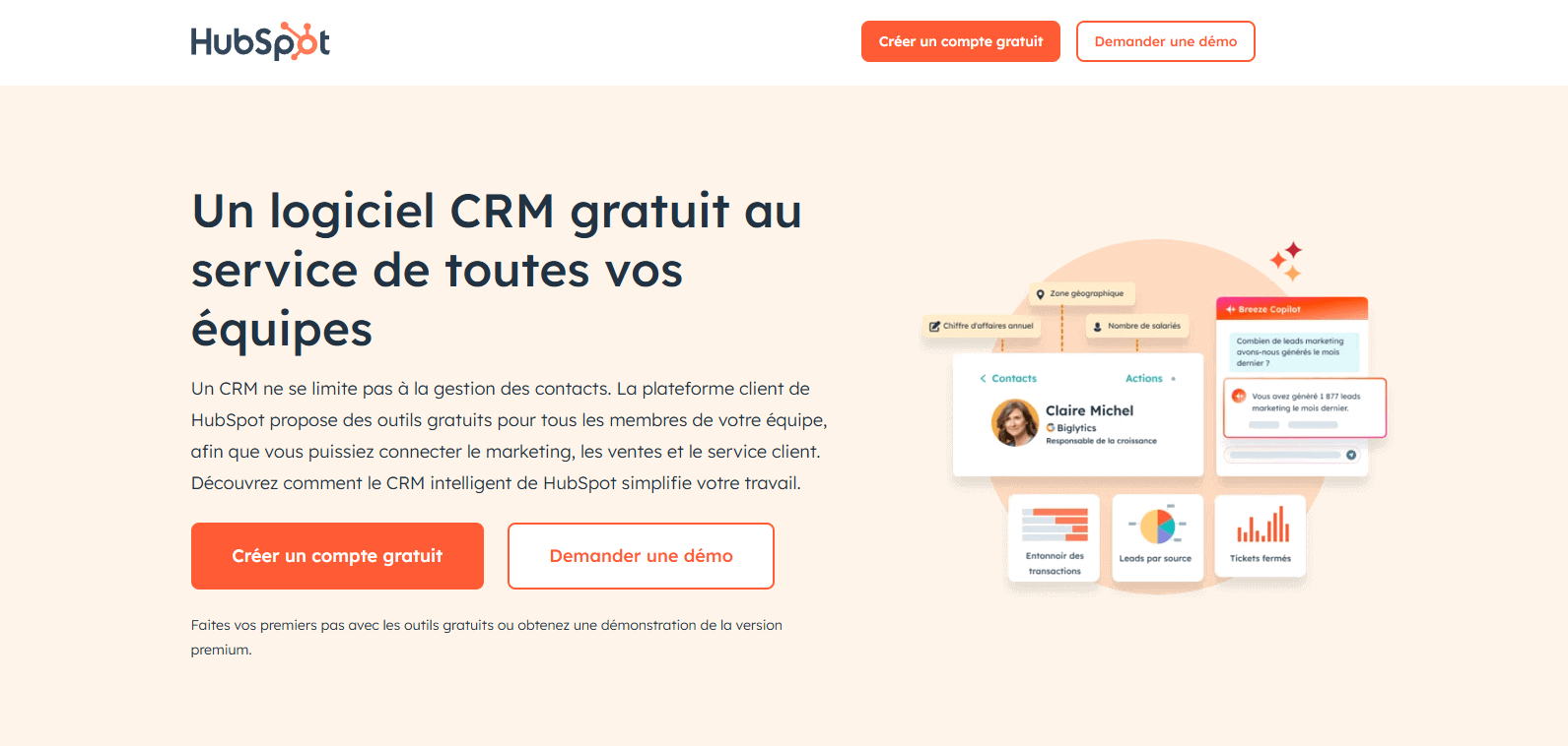outil relations clients Hubspot Hubspot CRM