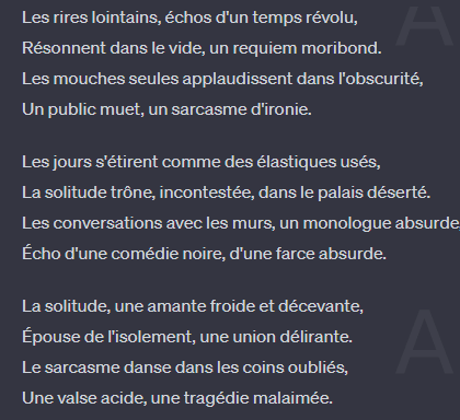 Utilisations surprenantes de ChatGPT : Poème sur la solitude