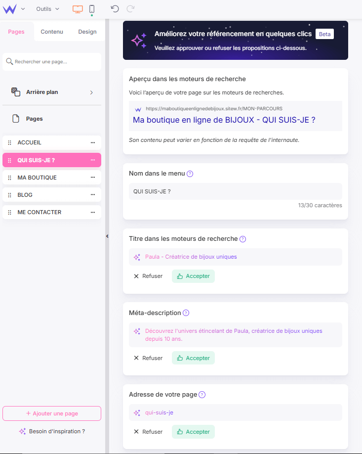 outil IA SEO e-boutique