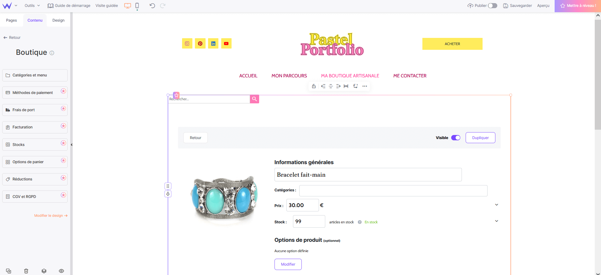 module Boutique en ligne SiteW