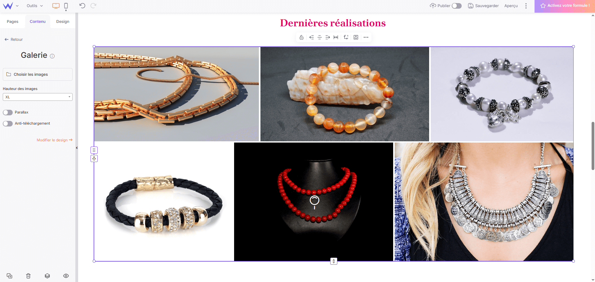 galerie image eshop bijoux