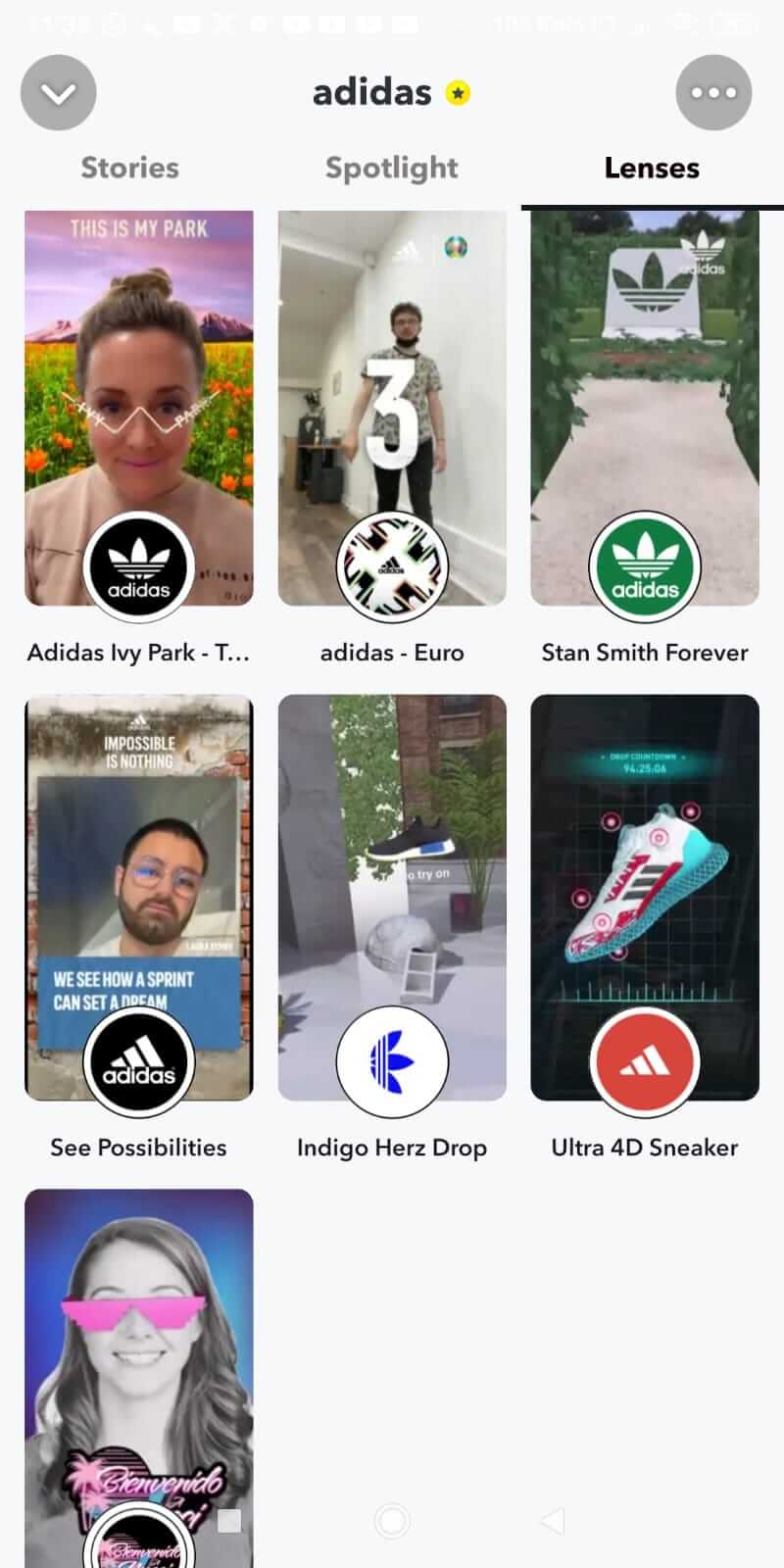 Snapchat d'Adidas