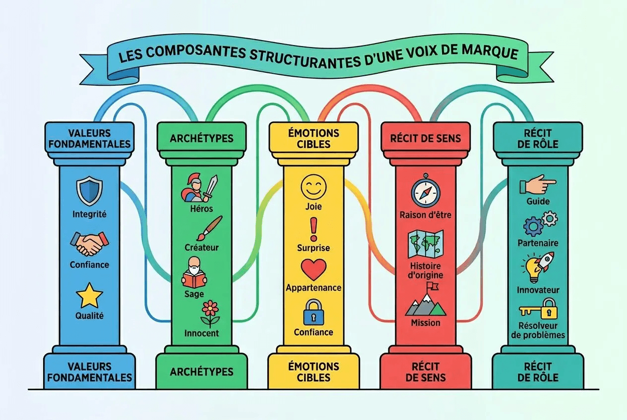 éléments composant la voix de marque composants voix de marque