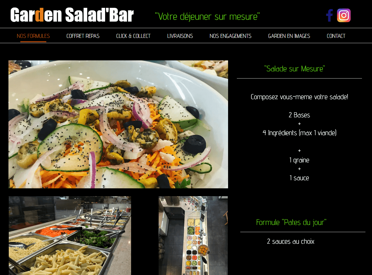 Exemple de site créé avec SiteW, Garden Salad'bar