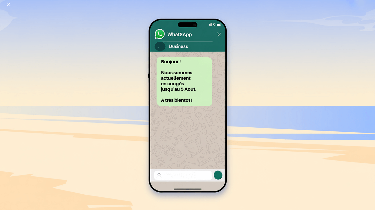 message automatique congés whatsapp business