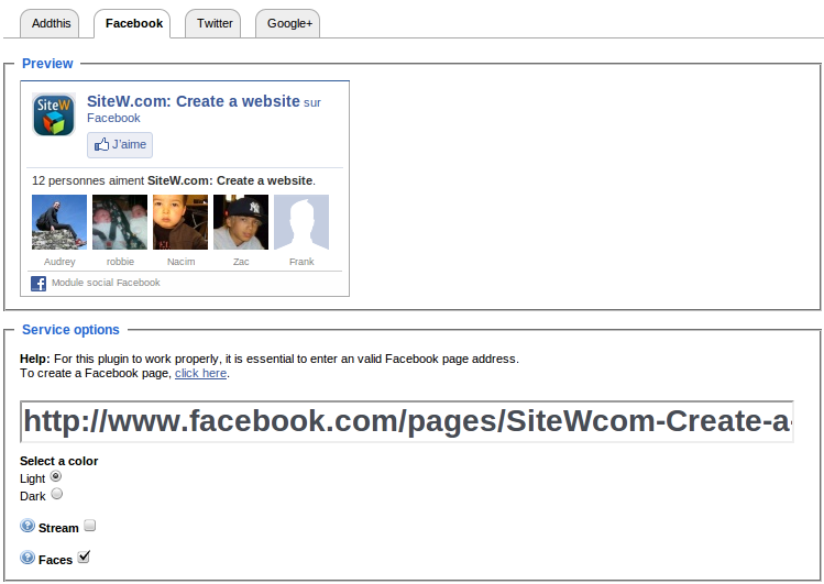 Create a website and share it on Facebook