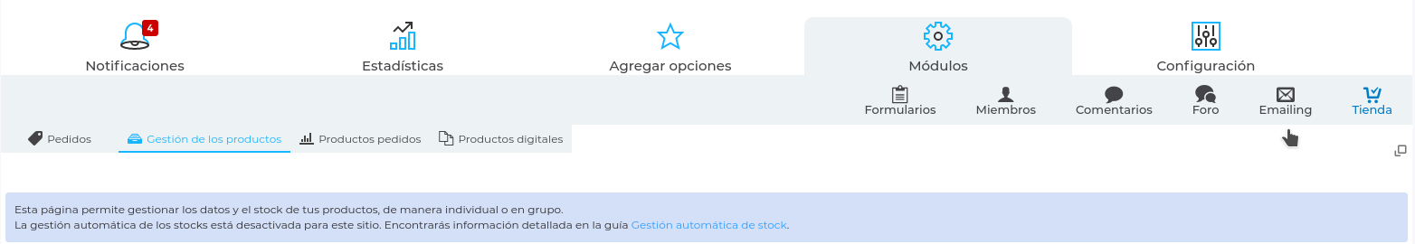 Gestión de depósito