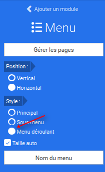 Créez vos menus déroulant