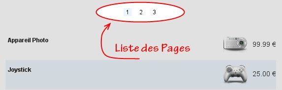Page boutique en ligne