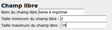 Créer un produit avec champ libre