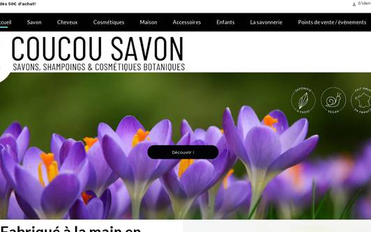 Site exemple Coucou Savon, savonnerie botanique et boutique artisanale à Bordes 64 