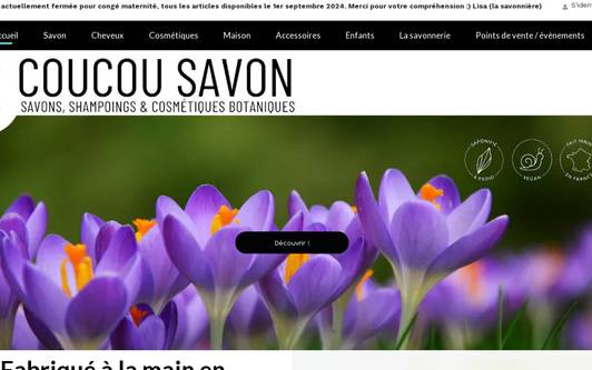 Site exemple Coucou Savon, savonnerie botanique et boutique artisanale à Bordes 64 