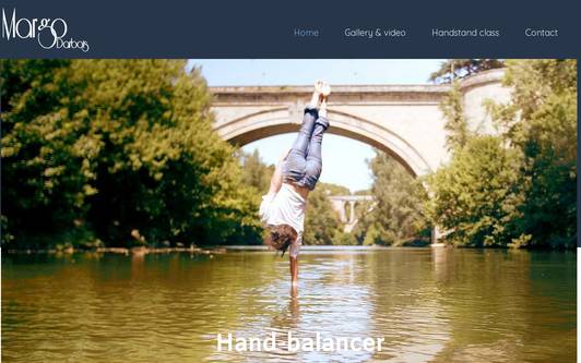 Ejemplo de sitio web Margo Darbois hand balancer