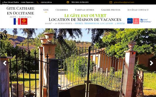 Ejemplo de sitio web Gite Cathare en Occitanie