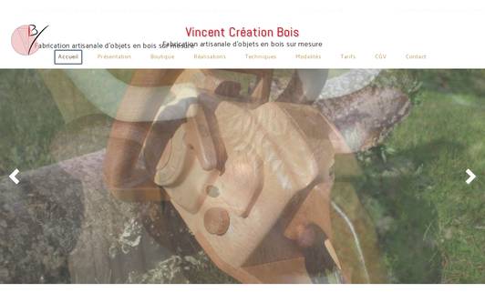 Ejemplo de sitio web Vincent Création Bois
