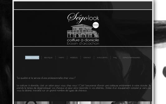 Ejemplo de sitio web Segolook - Coiffure à domicile