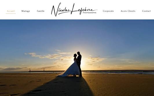 Ejemplo de sitio web Photographe Mariage Famille Grossesse Corporate Rouen Nicolas Lefebvre