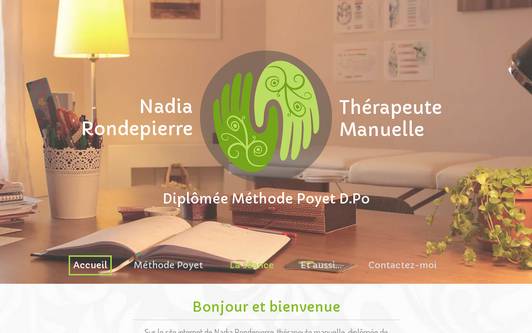Ejemplo de sitio web Nadia RONDEPIERRE Thérapeute Manuelle Méthode Poyet D.Po
