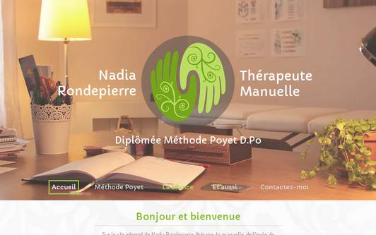 Site exemple Nadia RONDEPIERRE Thérapeute Manuelle Méthode Poyet D.Po