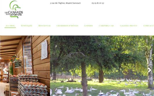 Ejemplo de sitio web Les canards de la Germaine - Sancourt